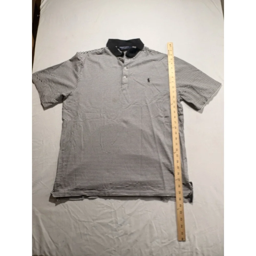 Polo Golf Ralph Lauren Performance Polo Shirt Mens XXL Black White Striped